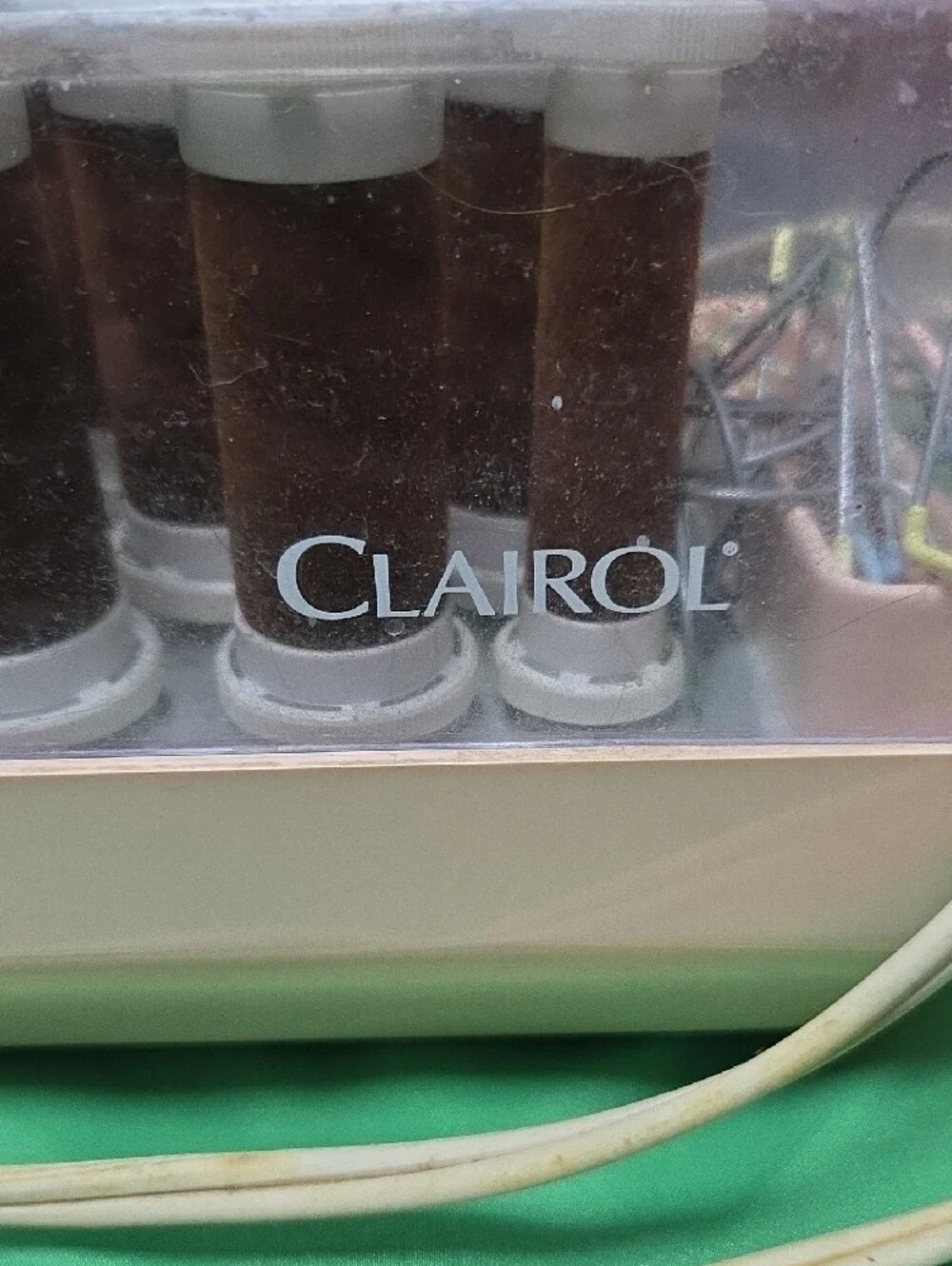 Electric Hair Roller Set in White with Clear Lid